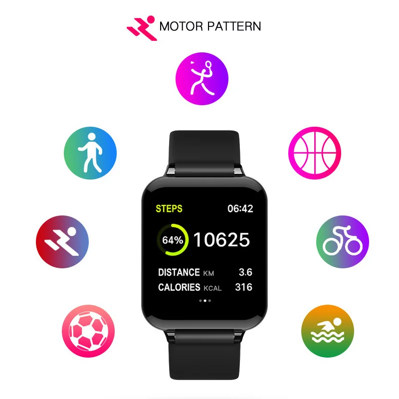 

B57 Smartwatch IP67 Waterproof Smartwatch with Sleep Heart Rate Monitor and Multiple Sport Model Fitness for Man Women Wearables