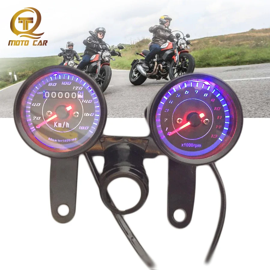for Honda  Cafe Racer Compteur moto Velocimetro Odometer Mechanical Speedometer Motorcycle Instrument Electron Tachometer Guage