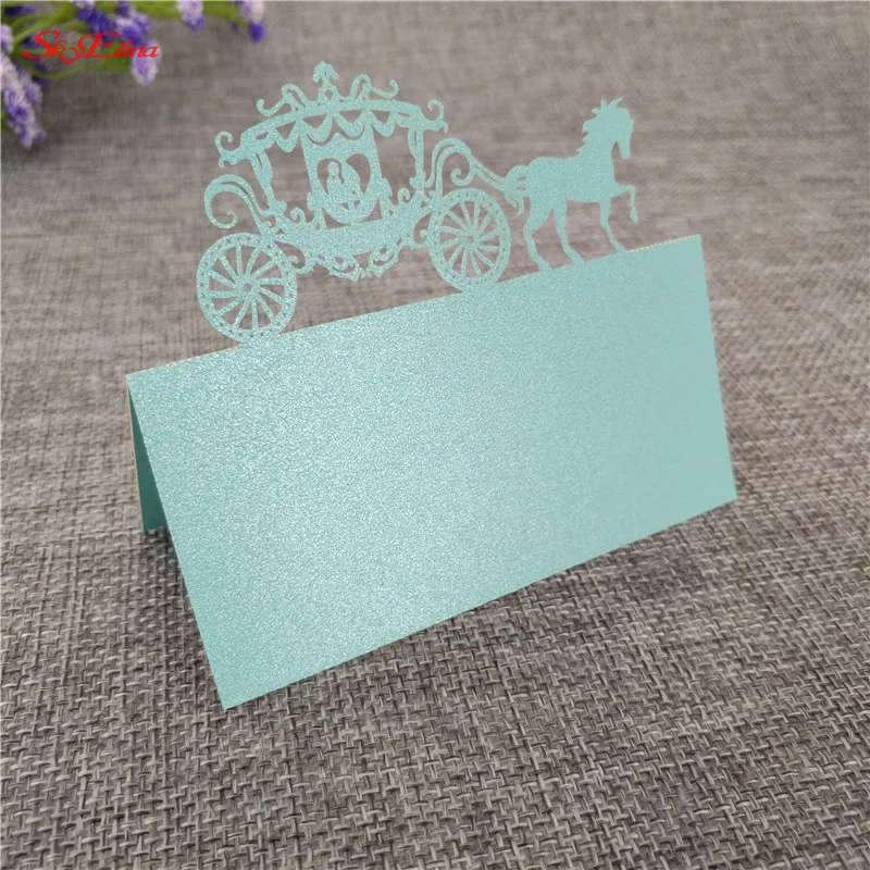 100 шт. лазерная резка Королевский Каретный стол имя украшение для сидения за