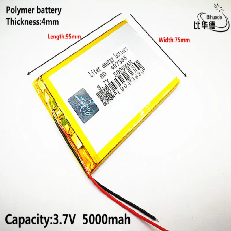 Литровая энергетическая батарея хорошего качества 3 7 в 5000 мАч 407595 полимерная