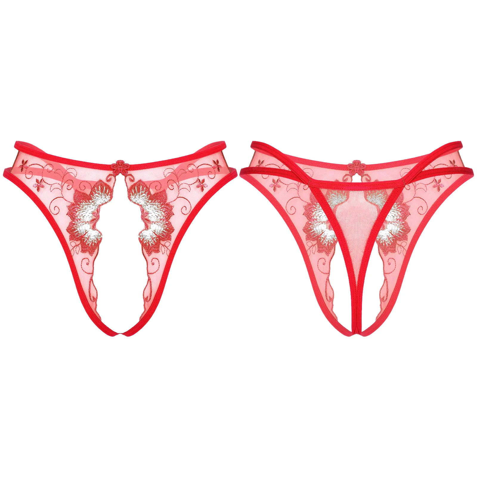 

Sexy Thongs Underwear Embroidered Hollow Out Transparent Mesh Tanga Thong Temptation Low Rise Panties Hot Ladies G-String T-back