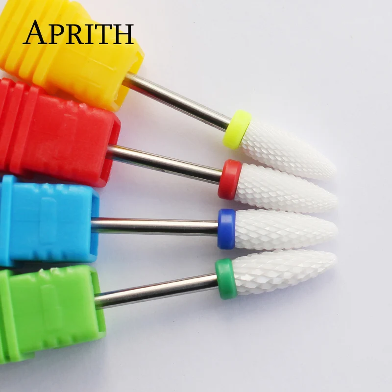 APRITH Ceramic Bullet Nail Drill Bit Electric File Machine for Manicure Apparatus Accessories Remove Gel Rotary Tool | Красота и