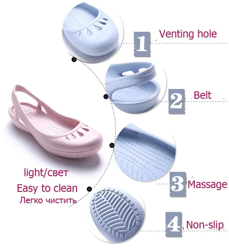 

2021 Women Clogs Jelly Sandals Home Non-slip Summer Shoes hospital Flat Slippers Plastic Girls Waterproof Garden Shoes mother