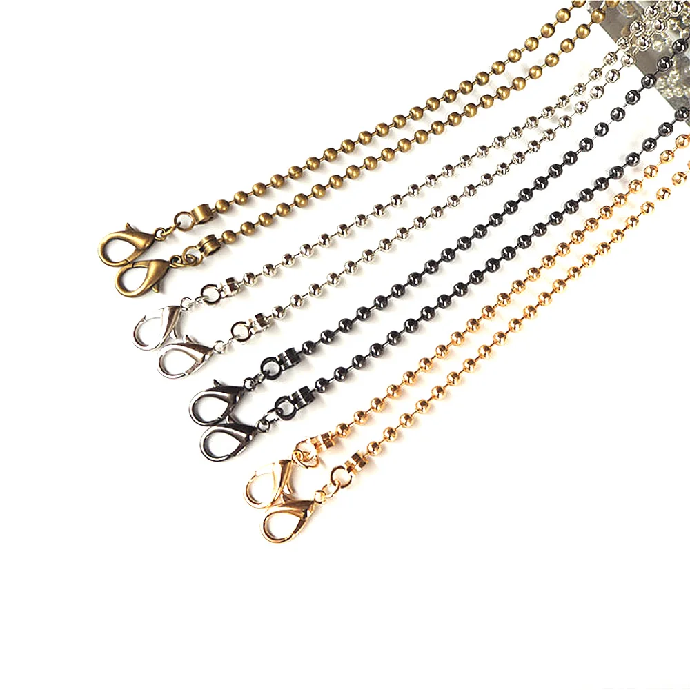 20PCS 120cm Metal Ball Chains Replacement Handbag Clutch Purse Crossbody Shoulder Bag Straps DIY Luggage Hardware Accessories