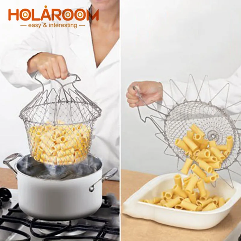 Складная промывка паром Holaroom корзина шеф повара для французской жарки Волшебная