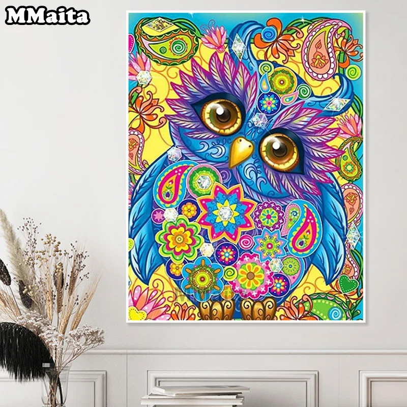 

5D алмазная живопись, Сова, животное, алмазная вышивка, Алмазная мозаика стразы, картина GG6146