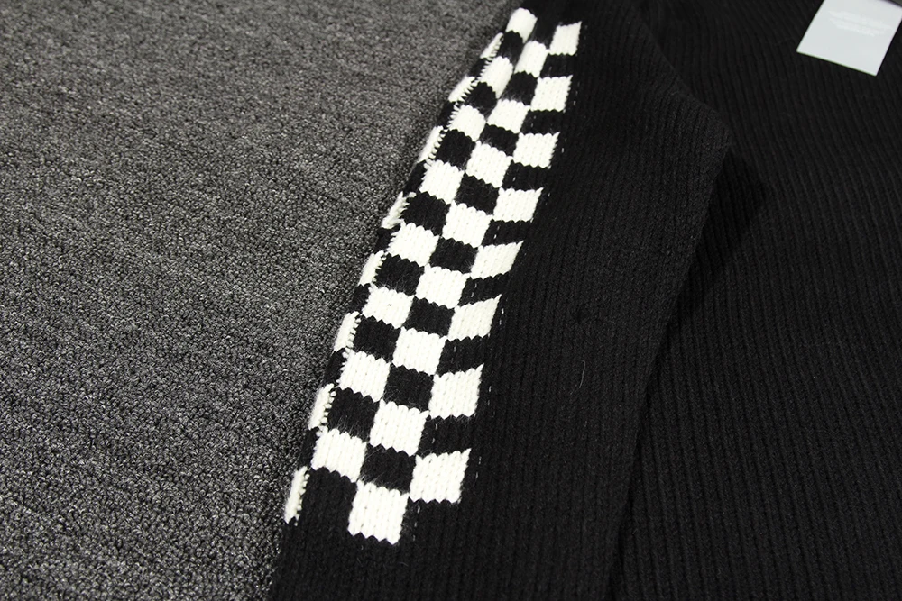 

2021 Winter RHUDE Vintage Hound's-tooth Tassels Sweater Hiphop Oversize High Street Pullovers Men Women Couple Sweater