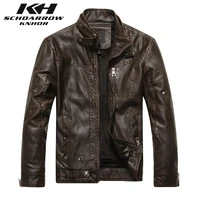 kh high quality mens leather jackets coat men classic stand collar motorcycle jacket brand casual warm pu leather outwear male