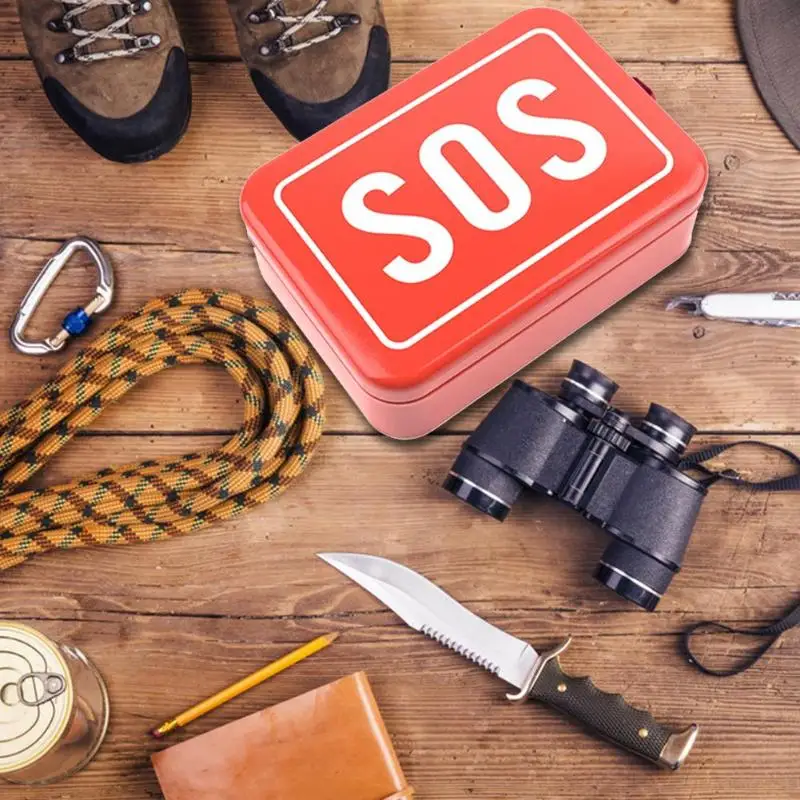 Железный Мини ящик для выживания SOS набор хранения в полевых условиях аварийный