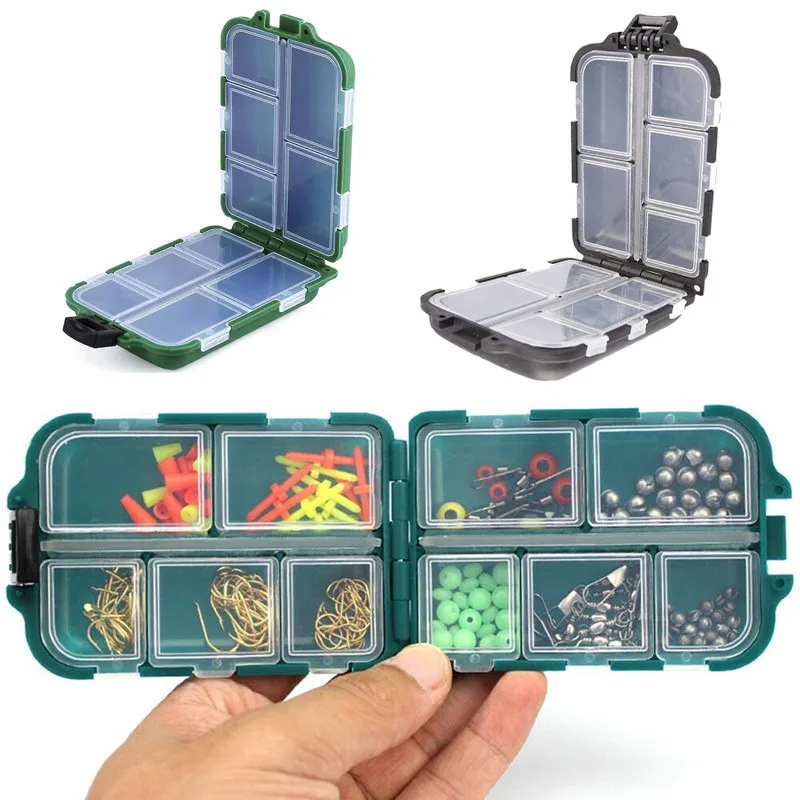 

10 Compartments Mini Storage Case Waterproof Flying Fishing Tackle Box Fishing Spoon Hook Bait Storage Box Fishing Accessories