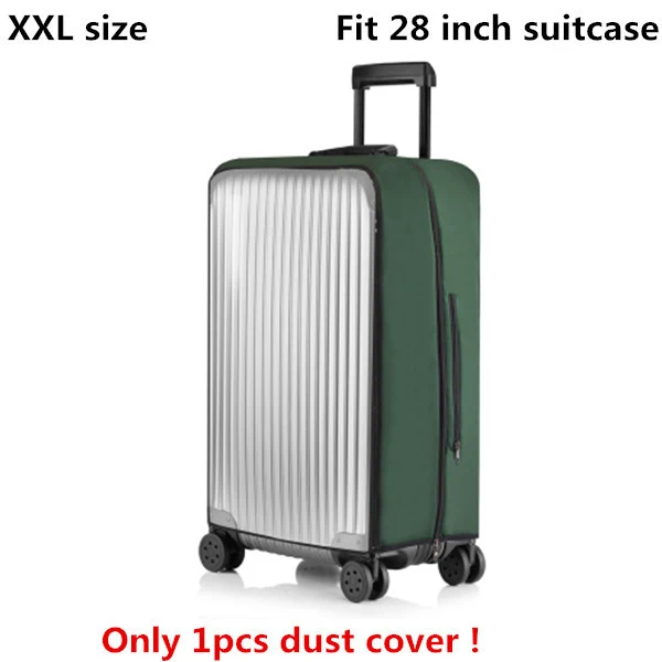 XXL size green DIHFXX ПВХ прозрачный защитный чехол от пыли для багажа эластичный водонепроницаемый чехол на колесиках Чехлы против дождя аксессуары для чемоданов - Цвет: XXL size green