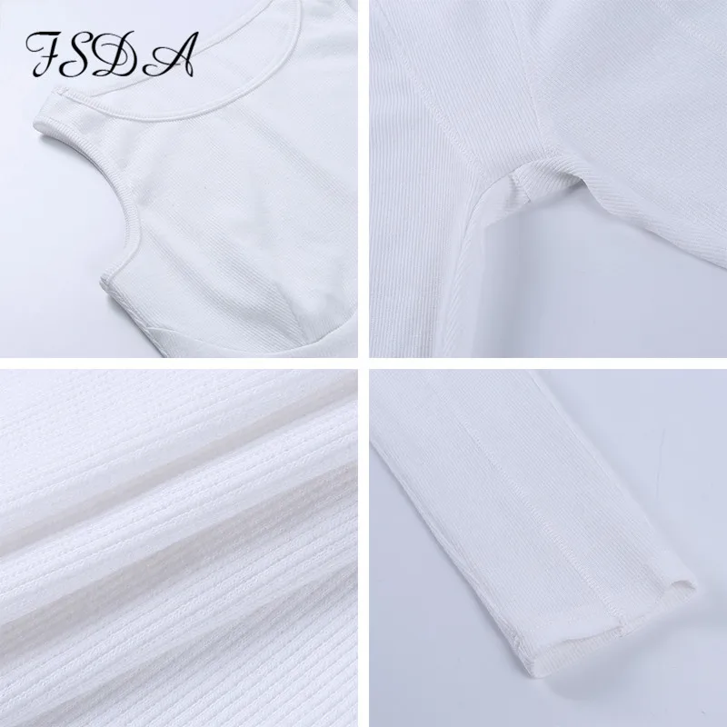 Женский комплект из двух предметов FSDA укороченный топ с круглым вырезом без