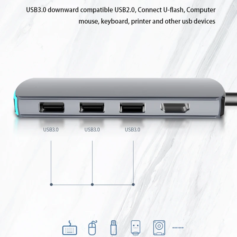 Usb type c 3 0 hub Мульти usb порт hdmi 4K кардридер Компьютерные аксессуары для MacBook Pro Huawei OTG