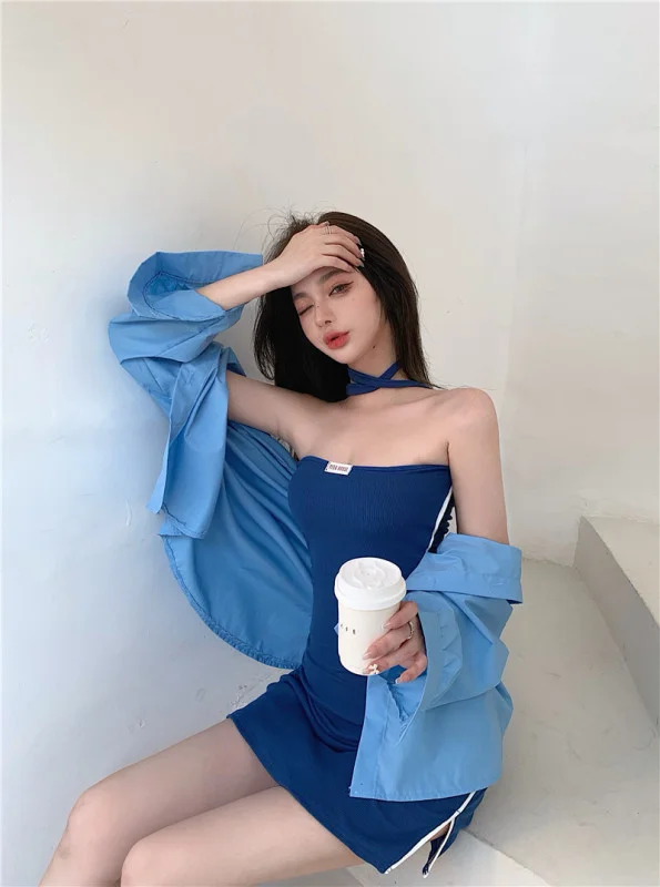 

CMAZ Real Shot Cost-Effective Retro Slit Strap A- line Dress