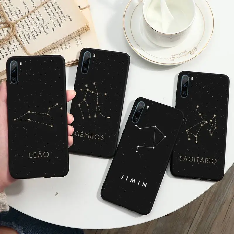 

12 constellations zodiac signs Phone Case For Huawei honor Mate 10 20 30 40 i 9 8 pro x Lite P smart 2019 nova 5t