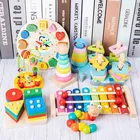 Детские Игрушки для раннего развития, цветные строительные блоки из бисера, колонка, стук, пианино, скручивающийся червь, интеллектуальная игрушка в подарок