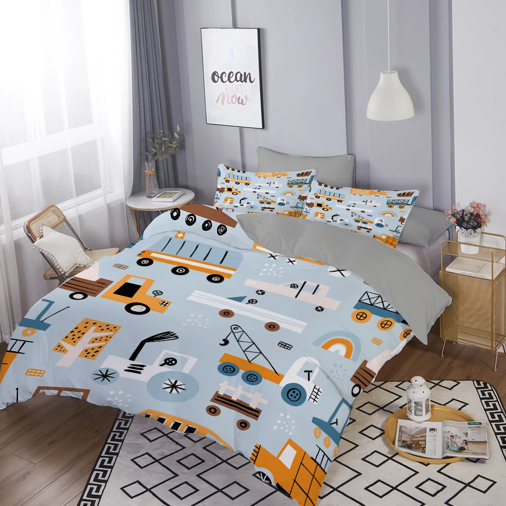 

Комплект постельного белья для мальчиков, с принтом в виде машины, 2/3 шт.