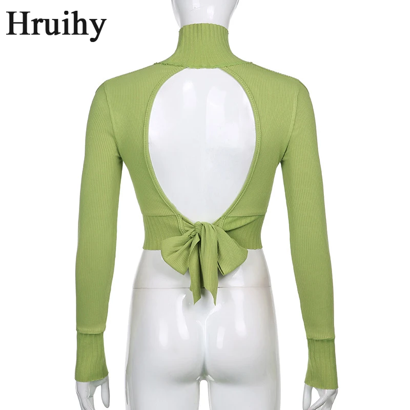 

Off Shoulder Top Hollow Out Long Sleeve Women Clothing Fashion New Arrival Skinny Backless Strappy Casual Mujer Camisetas