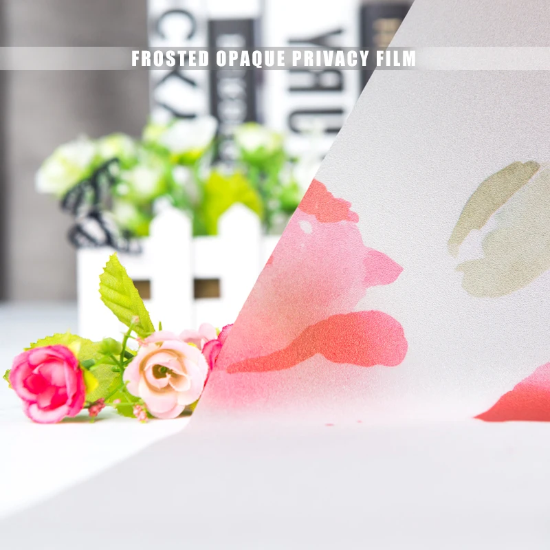 Красный цветок Поппи витражная пленка клейкая цветы наклейки на окна стекло для