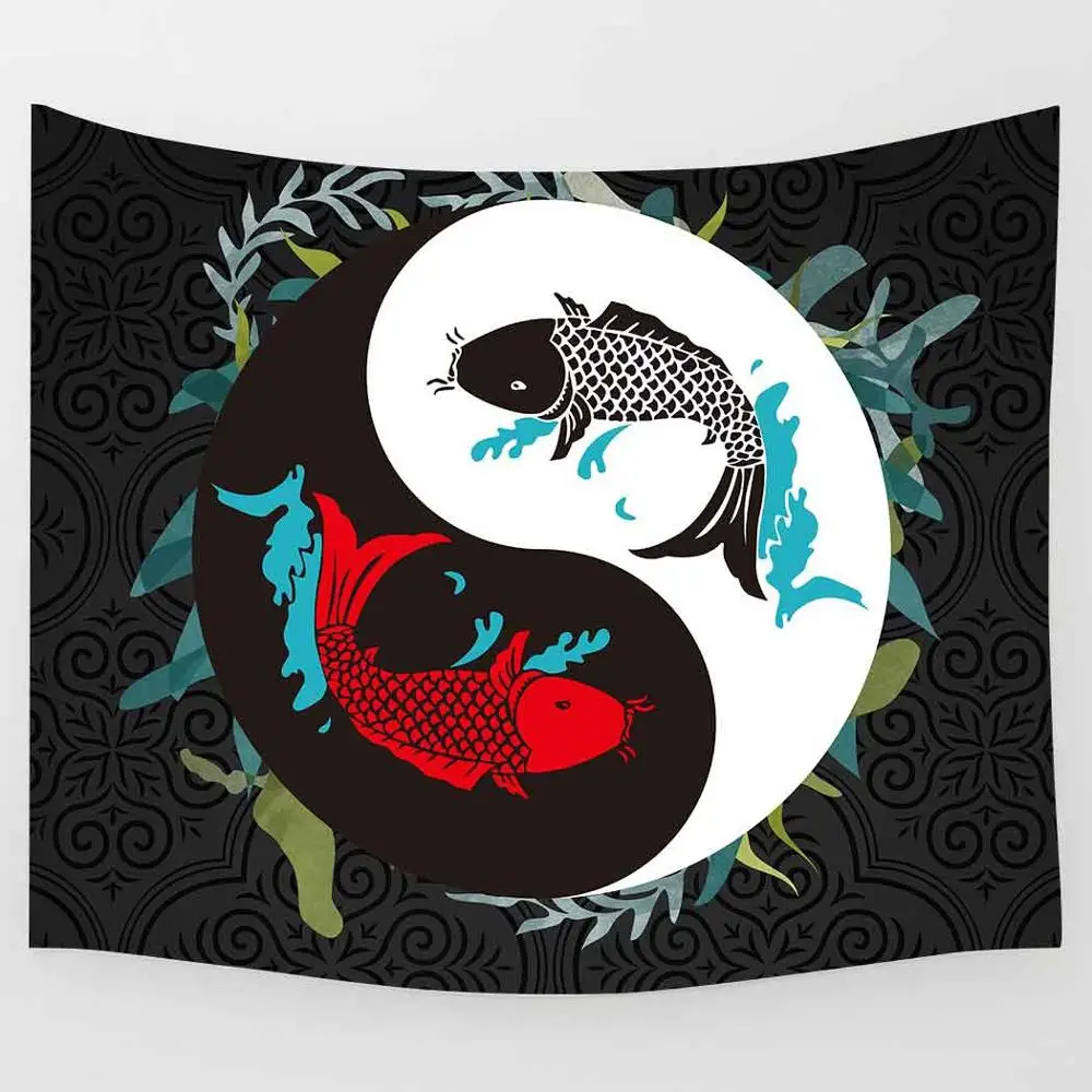 

Simsant Sun and Moon Tapestry Black and White Mandala Yin Yang Art Wall Hanging Tapestries for Living Room Home Dorm Decor