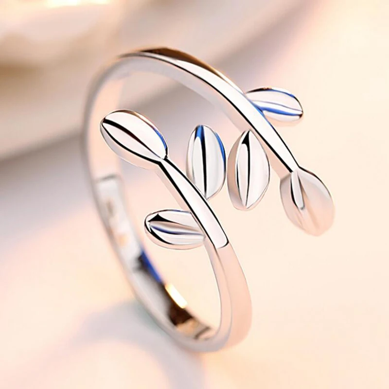 

2020 New 100% 925 Sterling Silver Fashion Women Cute Branch Rings Size 5 6 7 Wonderful Gift For Girls Teen Lady DS555