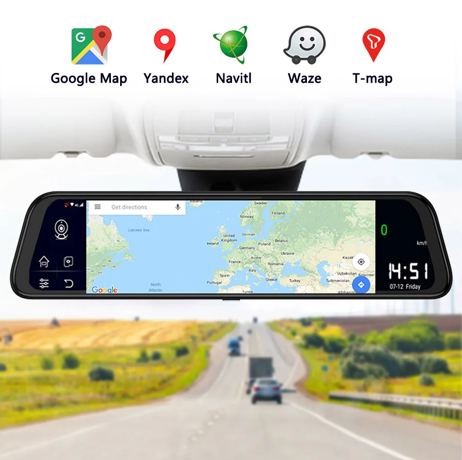 WHEXUNE 4G Android 8,1 gps навигация 1" ips сенсорный экран зеркало заднего вида Автомобильная камера ADAS FHD 1080P видеорегистратор