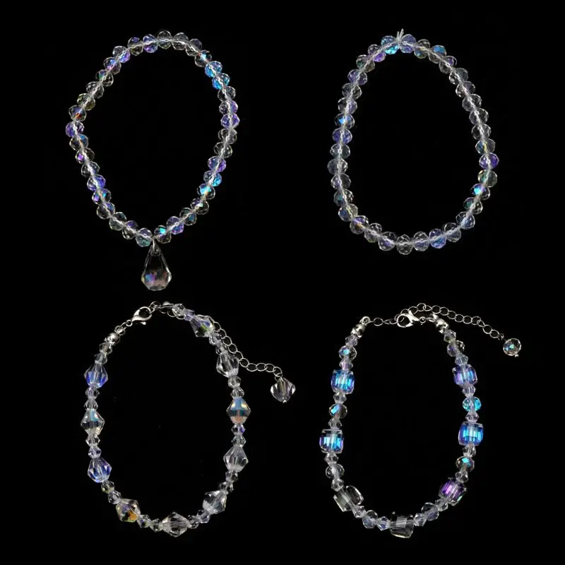 4 шт сверкающие Аурора белые кристаллы звенья цепи Rhinstone набор Растягивающихся