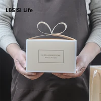 lbsisi life 10pcs bow paper cake decoration box delicious baking candy packaging supplies birthday party gift child favor