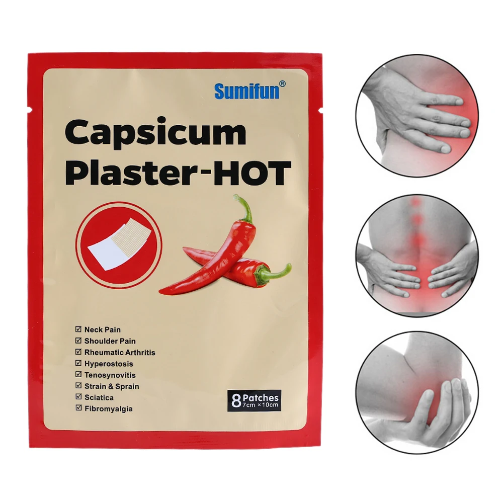 8 шт Перец выпуск Расслабляющее массажное штукатурки длинноволновой части