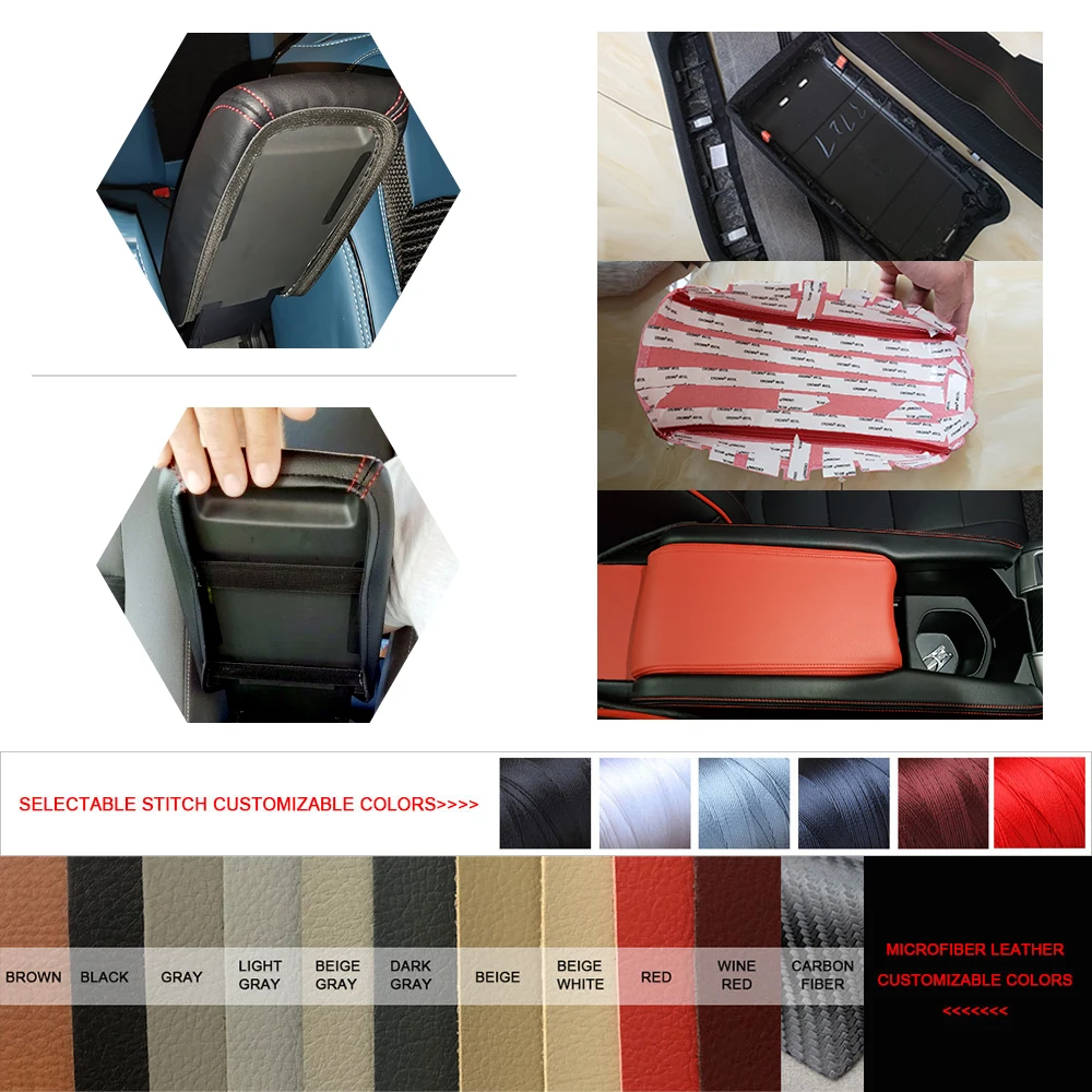 Микрофибра кожа стайлинга автомобилей Центральный консоль для отдыха руки