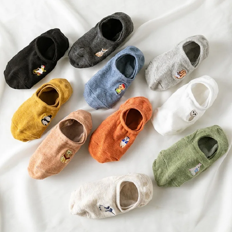 2020 Новое поступление хлопковые короткие носки с женские невидимые животными