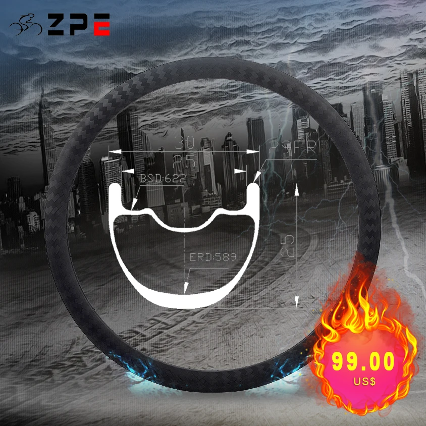 Benchmark MTB велосипеда Китай Углеродные Обода велосипедные бескамерная