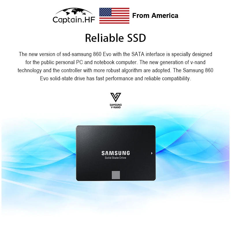 Твердотельный накопитель US Captain 860 EVO 2 ТБ 5 дюйма SATA3 SSD MZ 76E250B/CN для ноутбуков