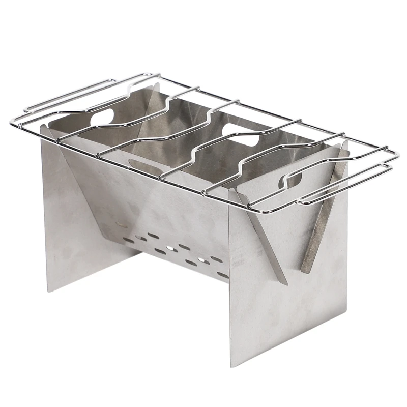 

Outdoor Camping Stove Wood Burning BBQ Grill Stove Portable Folding Backpacking Stove for Hiking Camping Cooking