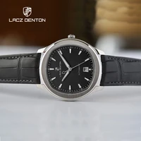 lacz denton 41mm men mechanical wristwatches 2021 luxury business automatic watch men tourbillon leather waterproof miyota 8215