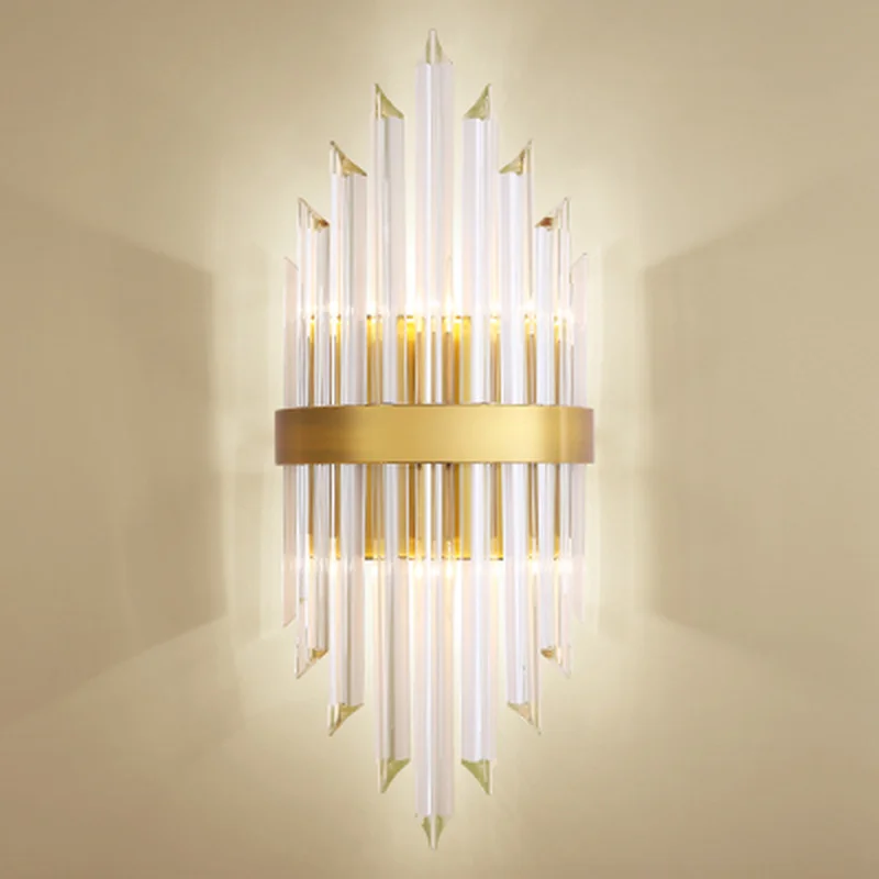 Роскошный Дизайн Хрустальный бра Золотая аппликация murale светильник AC110V 220V блеск