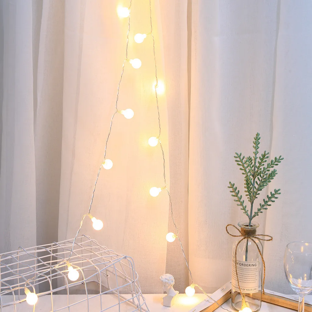 20 светодиодных матовых белых шариков декоративные огни праздничные садовые