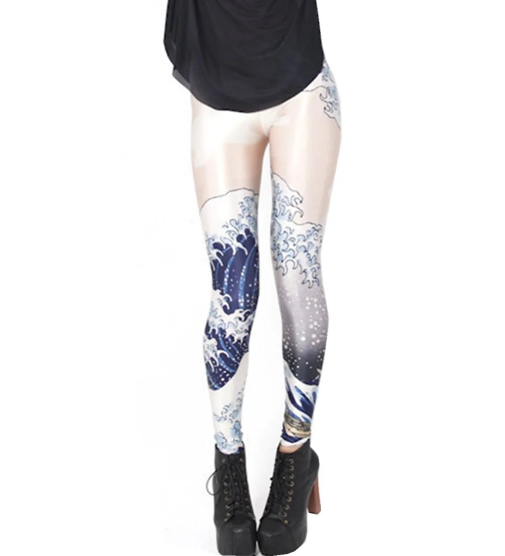 Женские леггинсы DOUBCHOW с эластичным поясом цифровым 3D принтом Галактики 2017