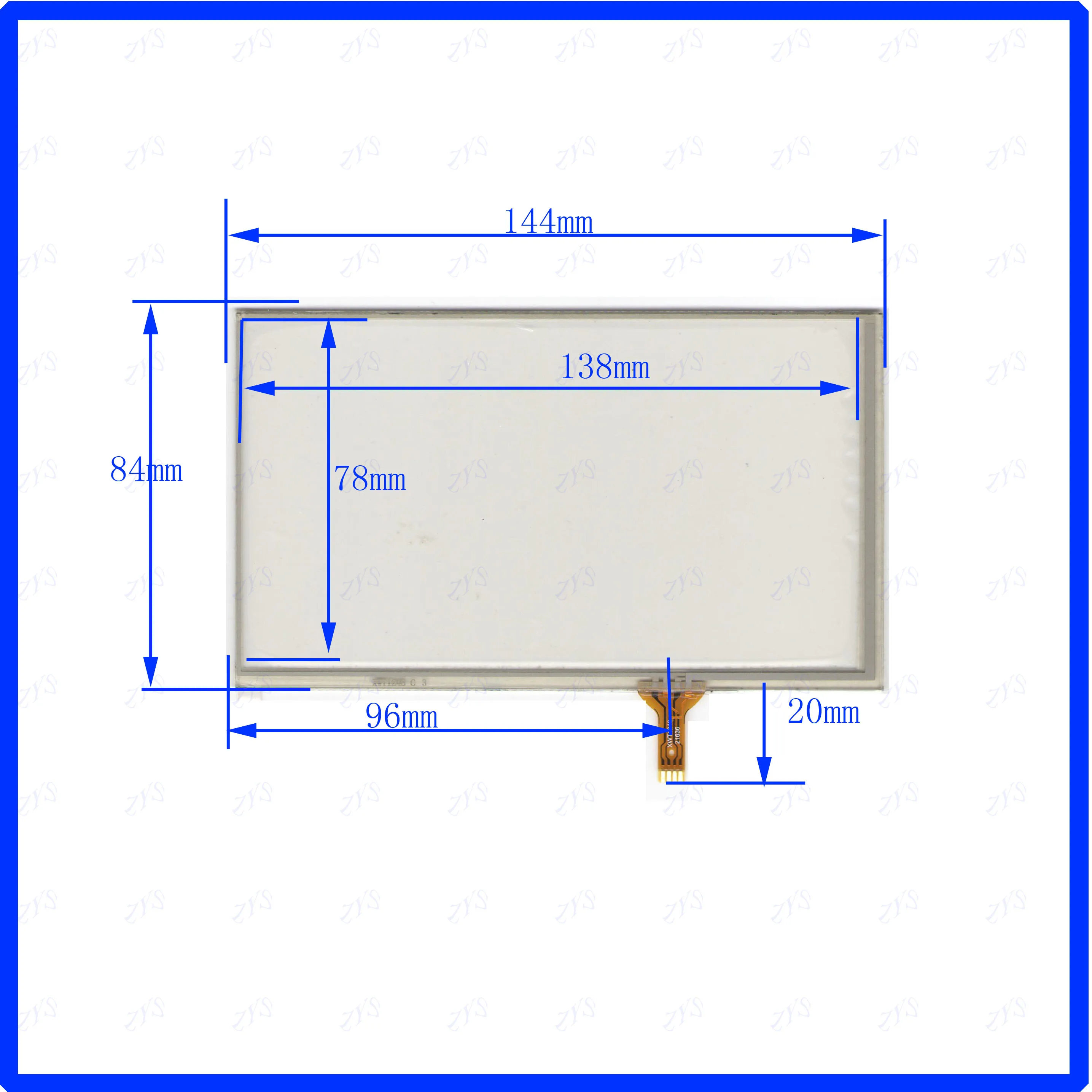 ZhiYuSun XWT1286 совместим с 6-дюймовым сенсорным экраном 144*84 для GPS. Стекло Совместимо tble