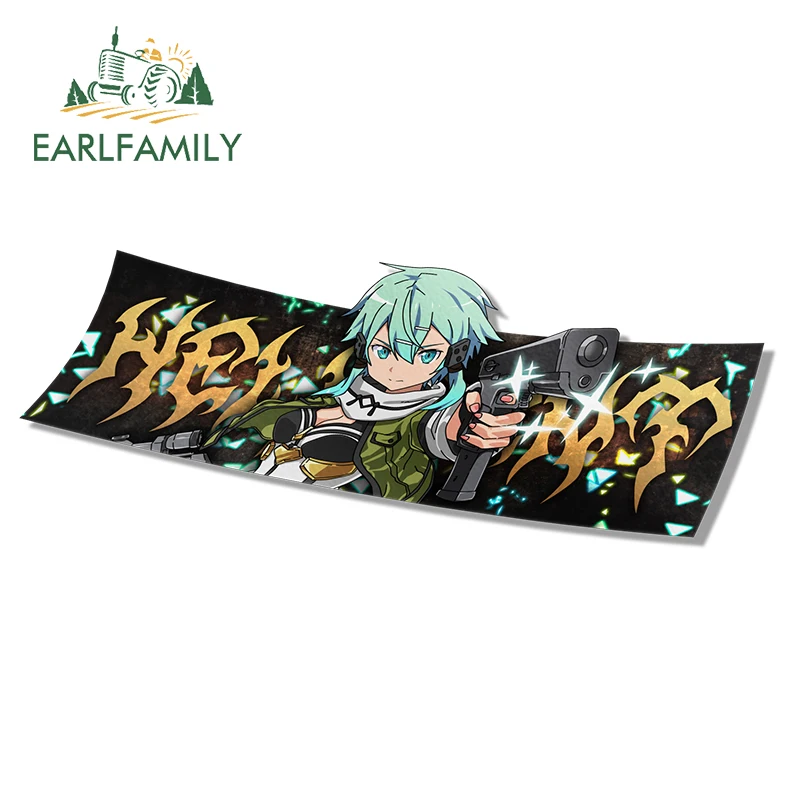 

EARLFAMILY 13 см x 5,4 см для искусства меча онлайн, фотография, водонепроницаемая искусственная наклейка, украшение для ноутбука из аниме