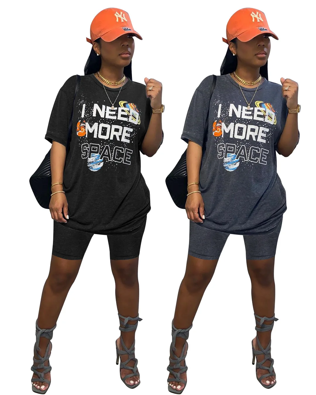 

Women's Tracksuits Letter Printed Short Sleeved Shorts Sets Outfits Cotton Blends SHORT Pullover