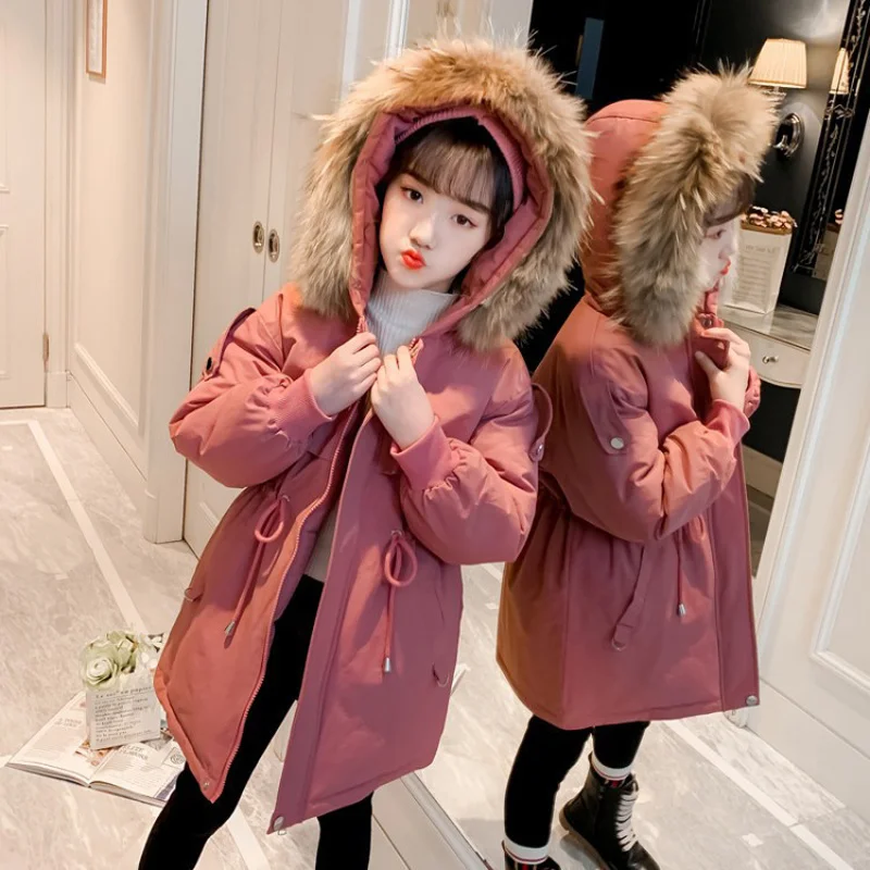 

Winter Girls Children's Jacket Thick Plush Cotton Coat Kids Clothes outerwear Parkas Windbreaker For Girl TZ859