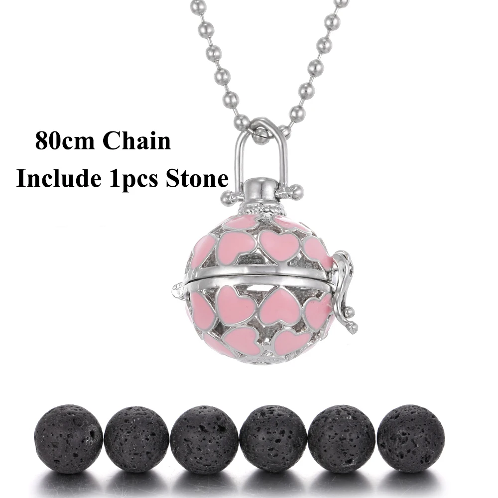 Эмалированное сердце маргаритки шар Лава Рок ароматическое ожерелье эфирное