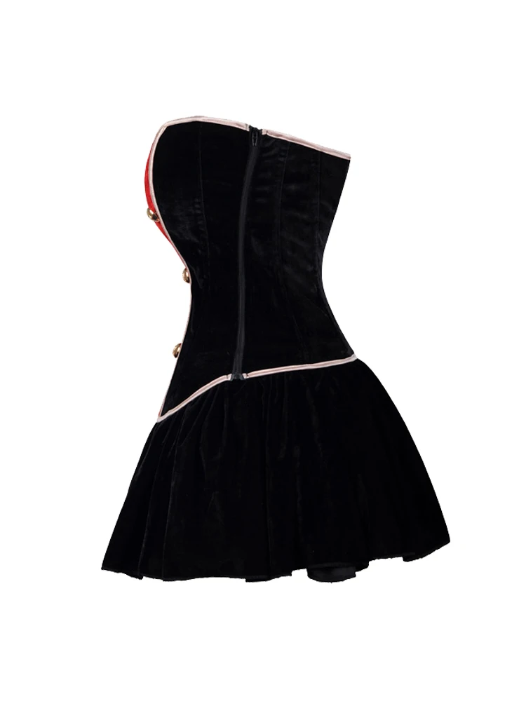 Женское платье танцор Burlesque сексуальное на Хэллоуин бюстье корсет мини юбка