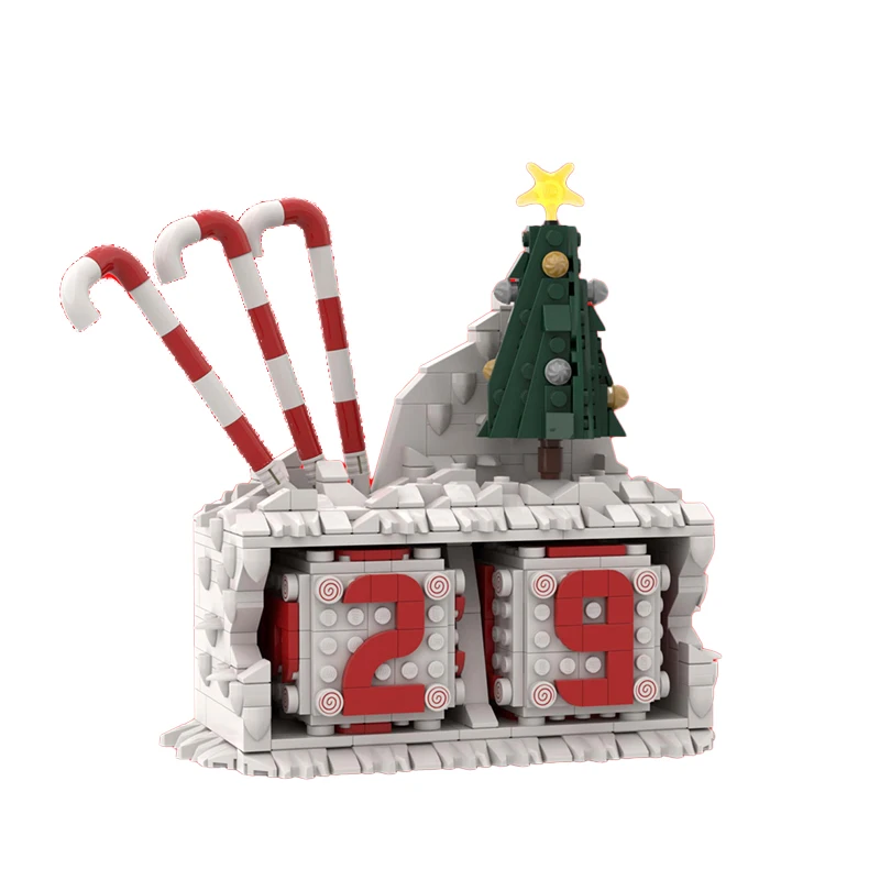 

Creator's Creativity DIY Brick Christmas Timer Articles Ornaments MOC Building Blocks Model Set Toys For Children Christmas Gift