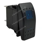 Синяя светодиодная 7-контактная выключатель, переключатель ВКЛ-ВЫКЛ на DPDT 3-сторонний, автоматическое выключение, водонепроницаемый переключатель IP66 для автомобиля, лодки, 12 В24 В