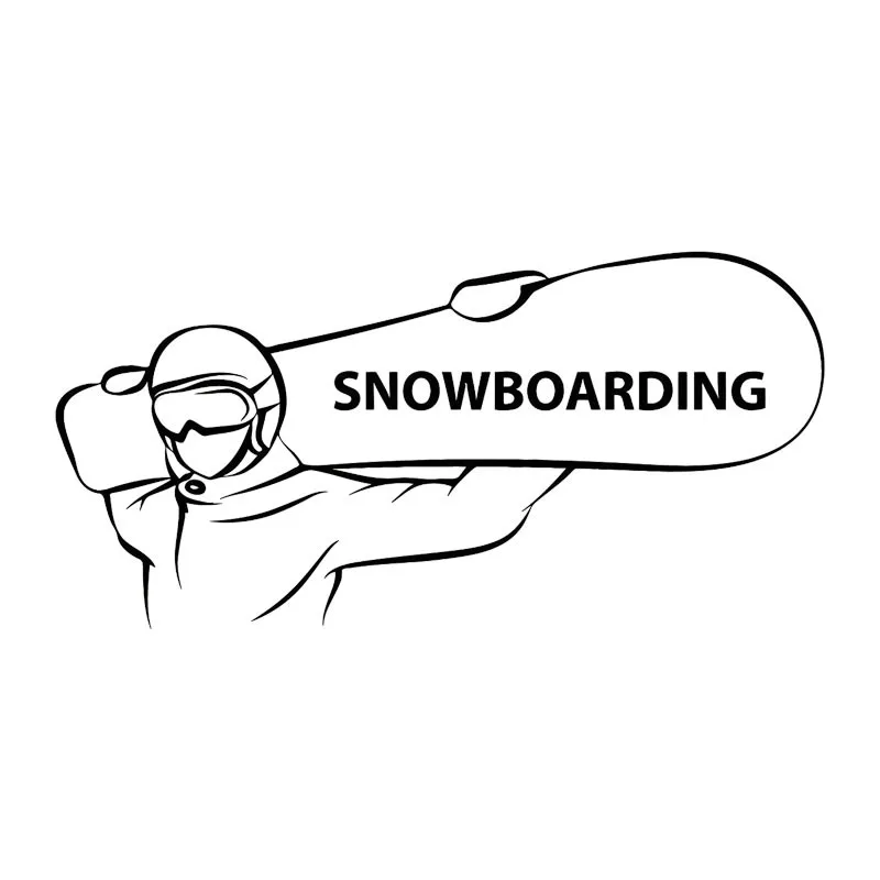 

19cm*9cm Snowboarding Extreme Sports Snowboarder Fashion Car-Styling Stickers Decals Motorcycle Black/Silver