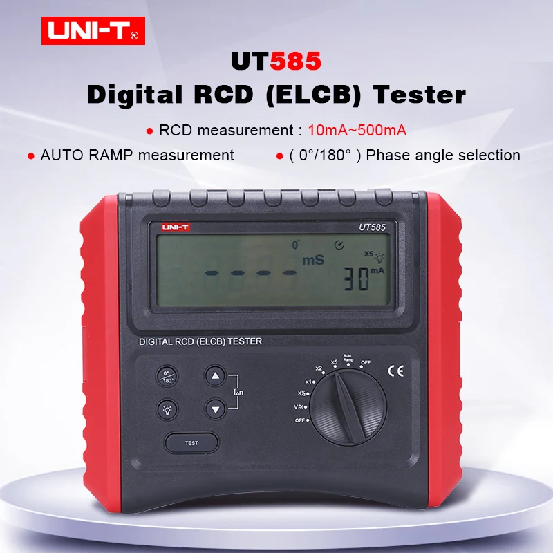

Digital RCD (ELCB) Tester UNI-T UT585 UT586;leakage protection switch tester AUTO RAMP/Connections check/Lock measure/Data hold