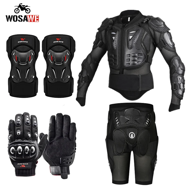 

WOSAWE Motorcycle Full Protective Armor Sets Bike Motocross Moto Armor Hip Shorts Kneepads Protector Suits Protection Gear