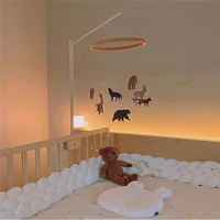 ins korean style baby wooden animal wind chime newborn bed bell crib hanging pendant kids toys nursery decor ornament photo prop